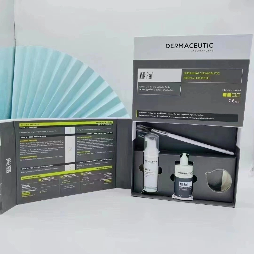 Dermaceutic Milk Peel Body Whitening e Lighten Acne Marks Making A pele brilhante Glutax branqueamento da pele