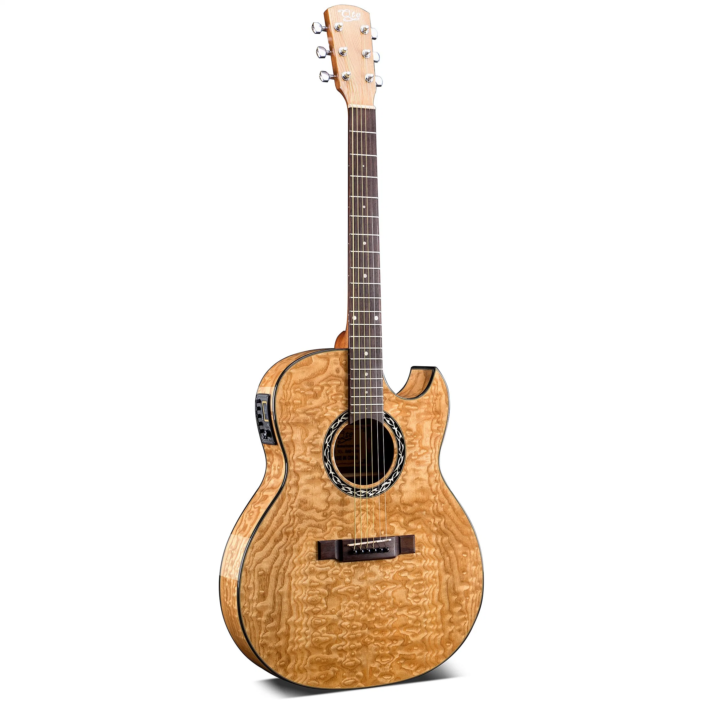 Wholesale/Supplier Hot-Sale Quited Willow Top 41 Inch Acoustic Guitar Accept OEM