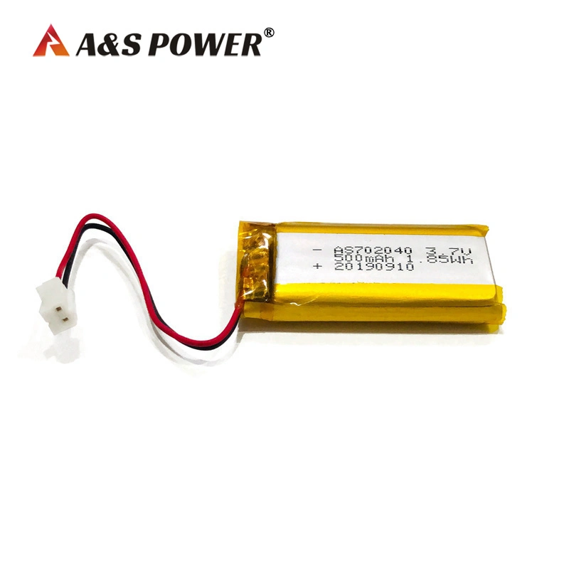 UL, CB, CE, Un38.3, Wercs Approved 702040 500mAh Rechargeable Battery 3.7V Lipo Battery for Bluetooth Speaker