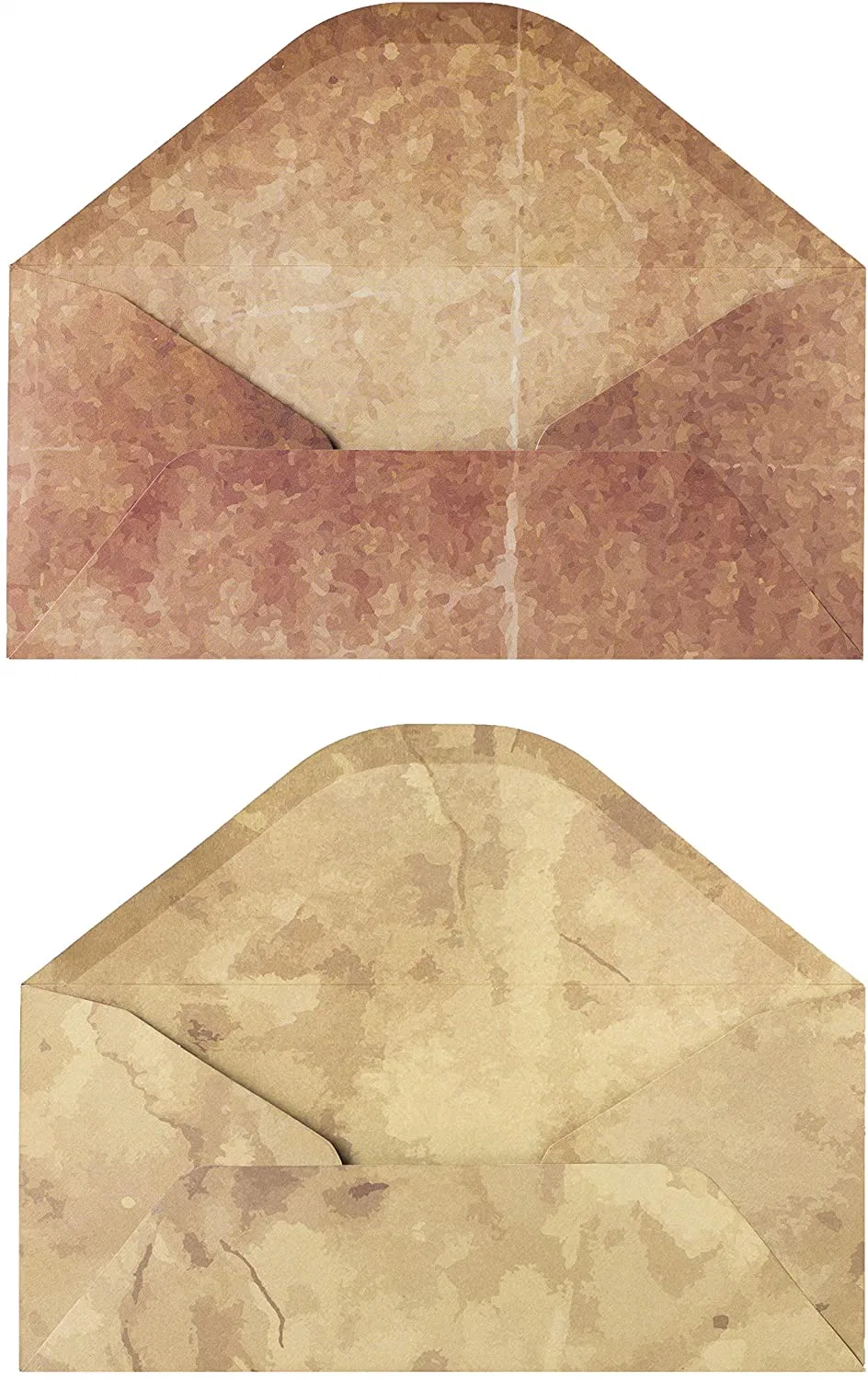 Vintage Style Envelopes - Classic Aged Envelopes in 6 Unique Designs - 4 X 8.7 Inc