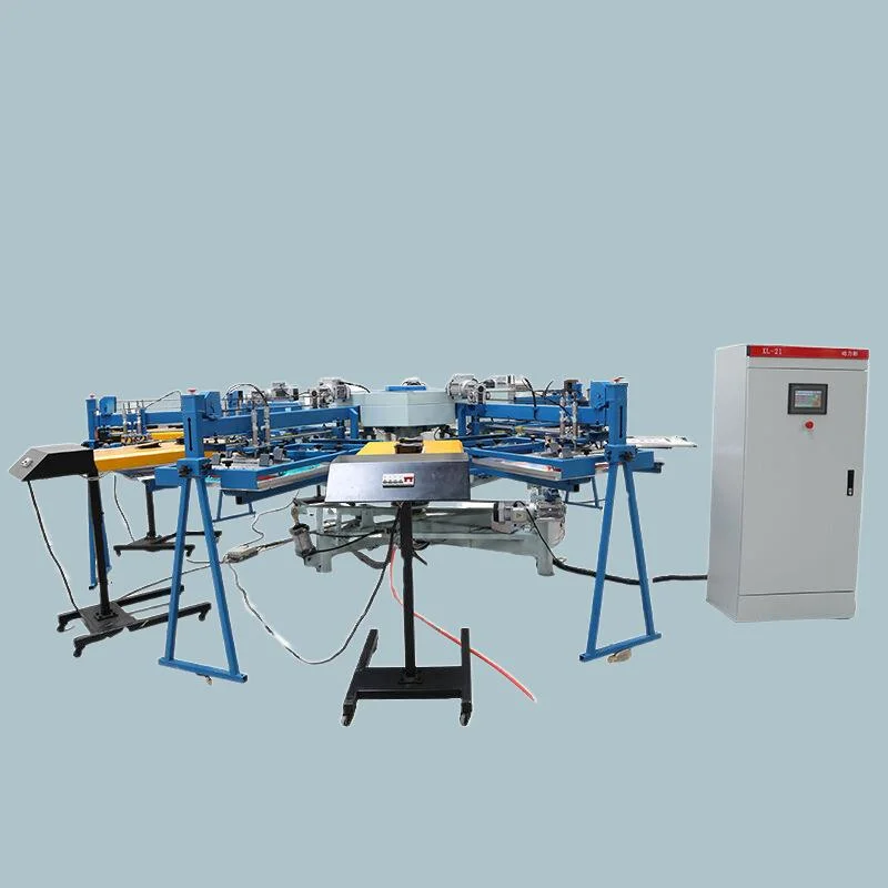 Multi Colors Automatic Carousel Rotary Silk Screen Shirts Printing Machine for T Shirt/Garments/Textiles