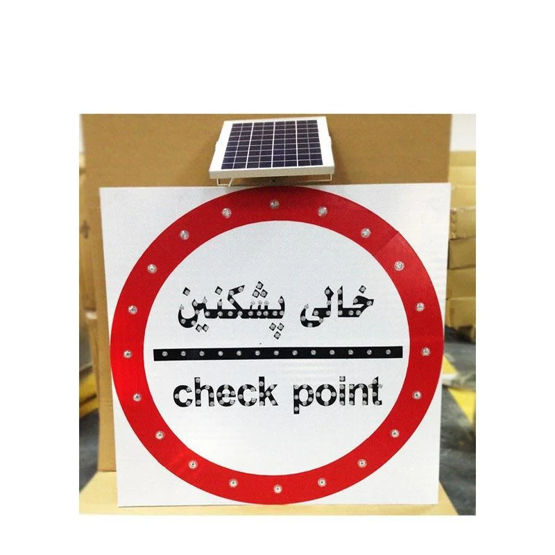 Solar Aluminum Traffic Sign Customized Solar LED Traffic safety Warning Sign