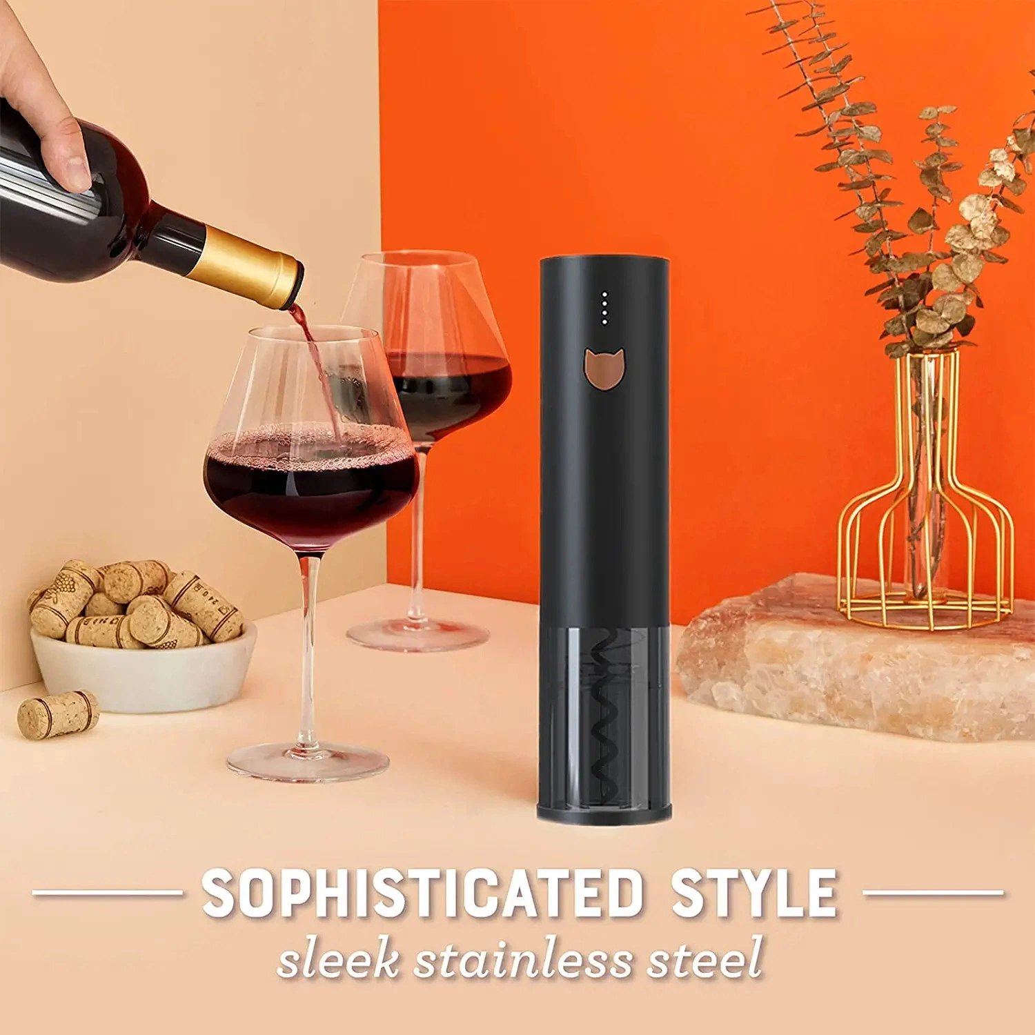 Color Box Lithium Battery Automatic with Foil Cutter Electric Corkscrew Wine Bottle Opener