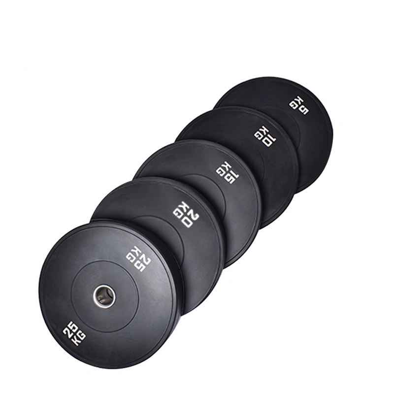 Wholesale Sporting Goods Gym Fitness Exercise Equipment Black Weight Lifting Plate Gym Disc Full Rubber Barbell Bumper Weight Plates