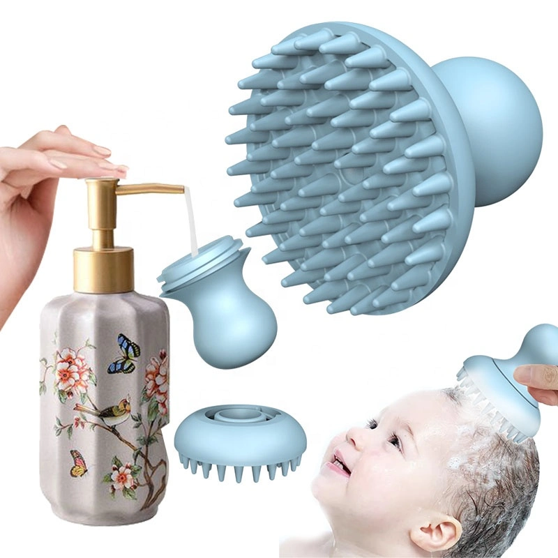Comercio al por mayor de bebé cepillo de pelo impermeable de silicona suave de silicona reutilizables bebé Cepillo y peine para limpiar el cabello del bebé