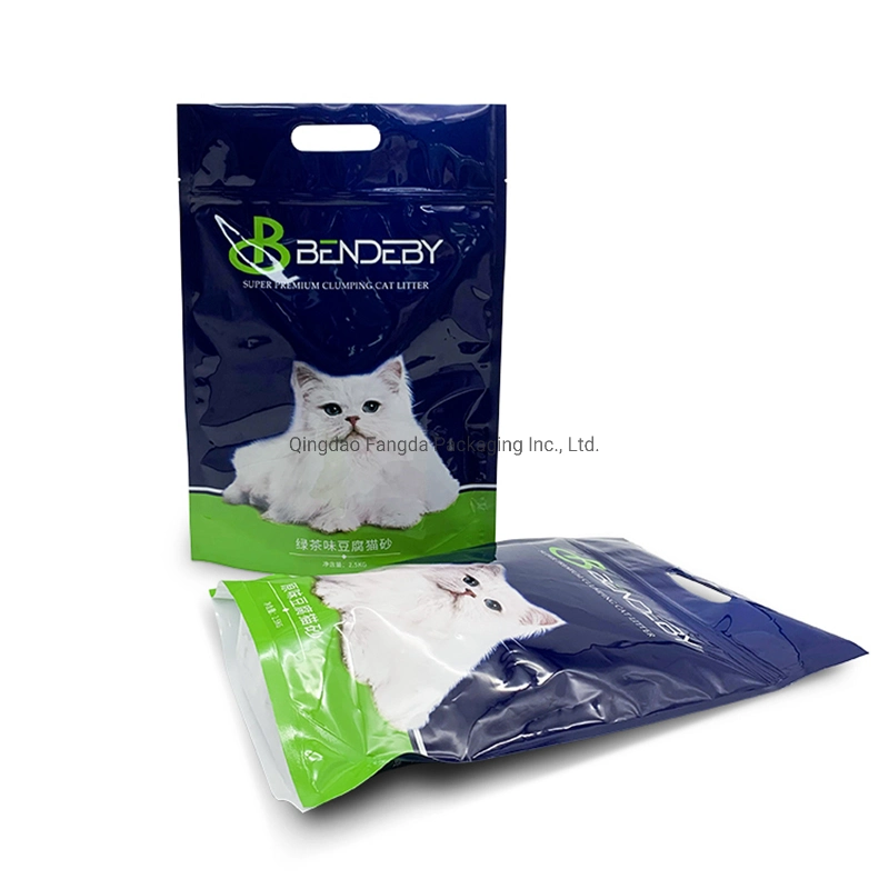 Zipper Top Soft Touch Custom Plastic Cat Litter Bags