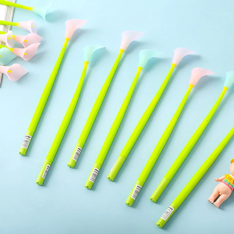 Student Silicone Creative Calla Lily Shape Gel Pens Stationery