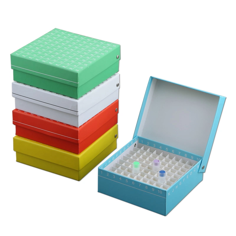 Multicolor Cardboard Stock Box 100 Wells Cryovial Storage Box Freezer Box Cryogenic Vial Storage Box for Laboratory