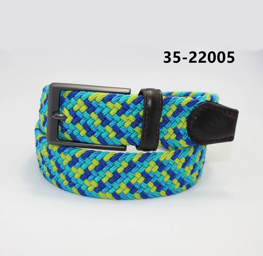 Canvas Elastic Fabric Woven Stretch Multicolored Braided Belts