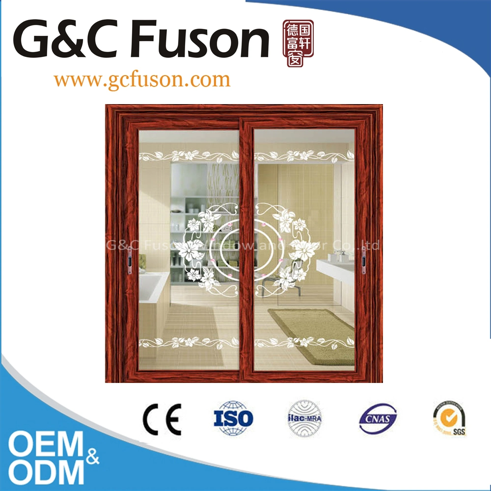 C و C Fuson Office Partition الألومنيوم الباب المنزلق مع الستائر