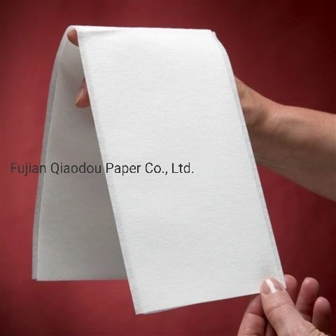 Qiaodou Disposable Cloth-Feel Tissue Paper, Hand Napkins, White, Pack of 100