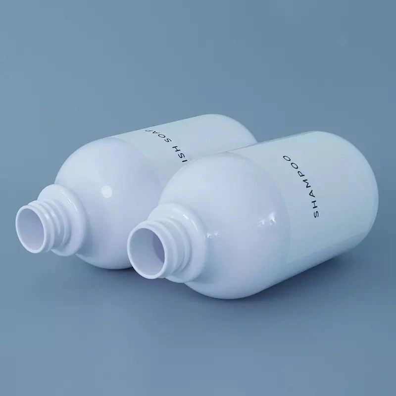 Bouteille de Shampooing et conditionneur de la main et distributeur de savon à vaisselle définie avec la pompe de bambou 500ml Plastique étanche pour salle de bains cuisine des étiquettes de bouteille de lotion liquide blanc