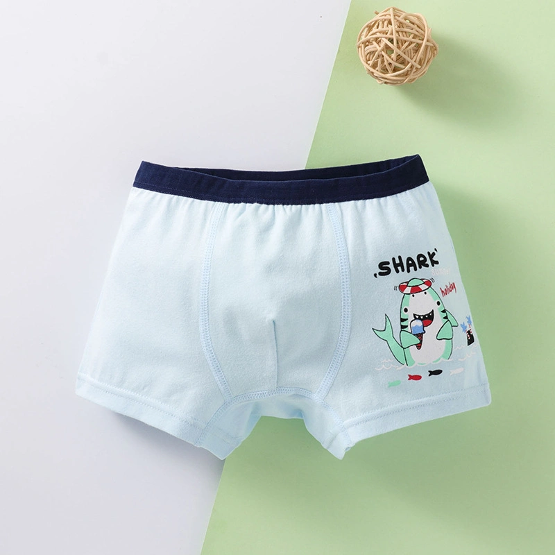 Cotton Graphic Print Boys Boxer Shorts Antibacterial Skin-Friendly Sweat Absorbing Children&prime; S Underwear