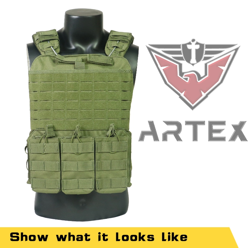 2023 Larger Molle Layout Combat Vest Supplies Personal Tactical Plate Armor Plate with Hidden Storage Bag