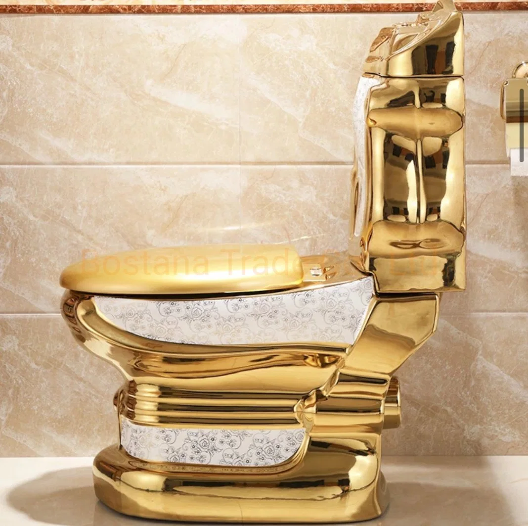 Baño de Porcelana de lujo Oro cerámica Juego sanitario WC