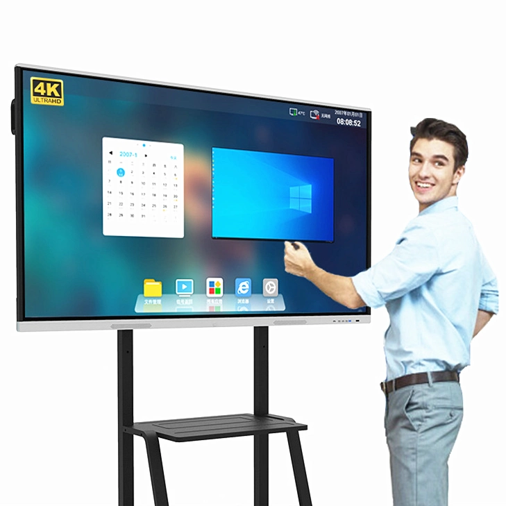 preço de fábrica: LCD grande de 55 65 86 polegadas com quadro electrónico Smartboard Ecrã de preço de TV tudo-em-um Digital Smart com ecrã tátil Quadro branco interativo de painel plano branco