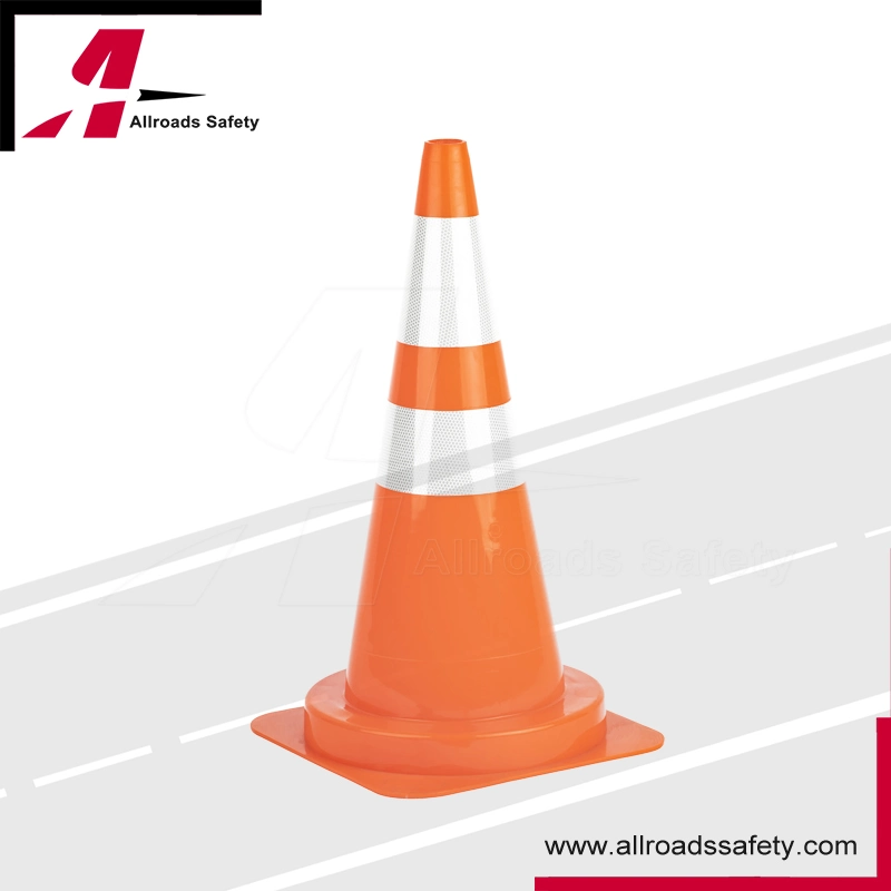 75cm PVC Traffic Control Safety Road Barrier Cone with White Reflective Tapes