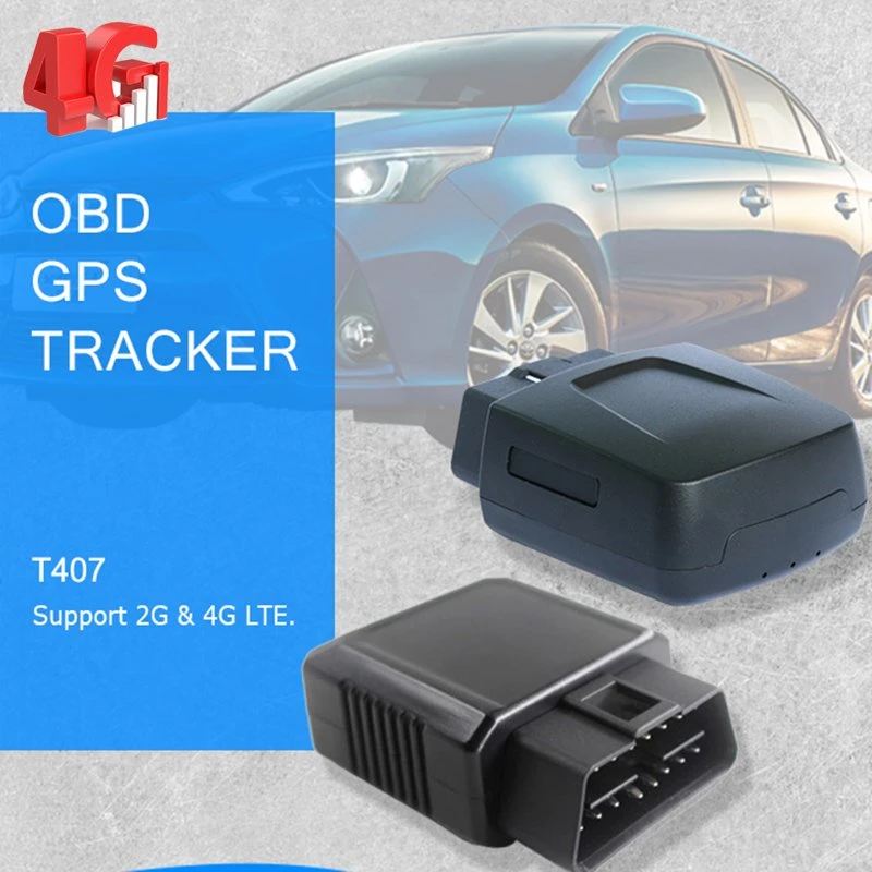 China 4G de calidad de la fábrica de automóviles Tracker OBD Dispositivo de seguimiento GPS del vehículo con leer los datos de diagnóstico de la alarma de exceso de velocidad T407