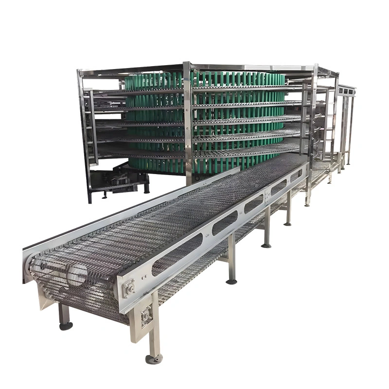 Stainless Steel Spiral Tower Bakery Conveyor Belt Cooling Tower Conveyor Pizza Cooling Tower Cake Conveying and Cooling Equipment Cookie Conveyor Cooling Tower