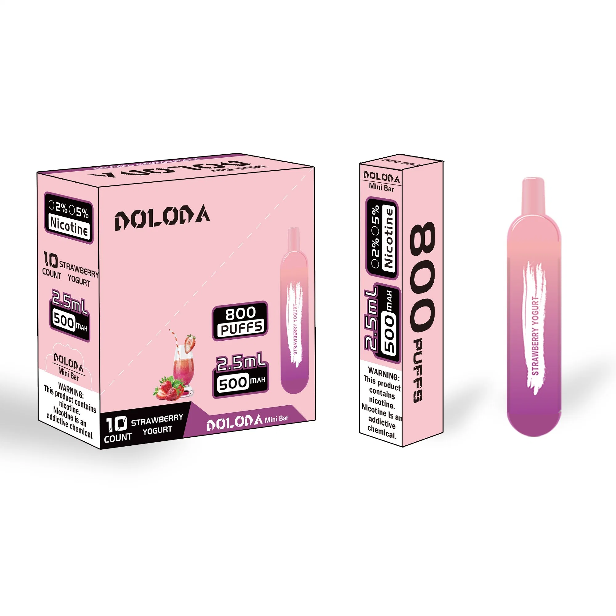 Doloda Wholesale/Supplier Mini Bar 800 Puffs vape Disposable/Chargeable Vape Pen