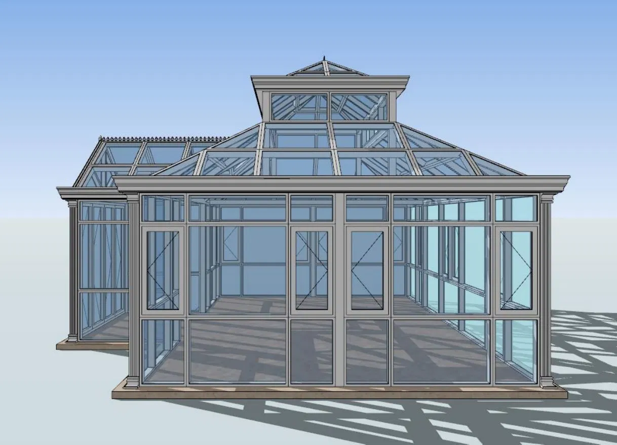 Factory Design Aluminum Sun Room/Winter Garden/Glass Sunrooms/Greenhouse (TS-536)