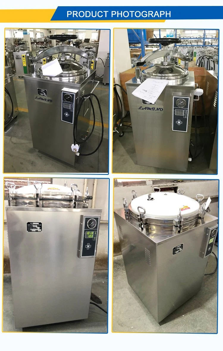 Autoclave de vapor vertical de la botella de cristal y tarros de esterilizador de 35L/50L/75L/100L