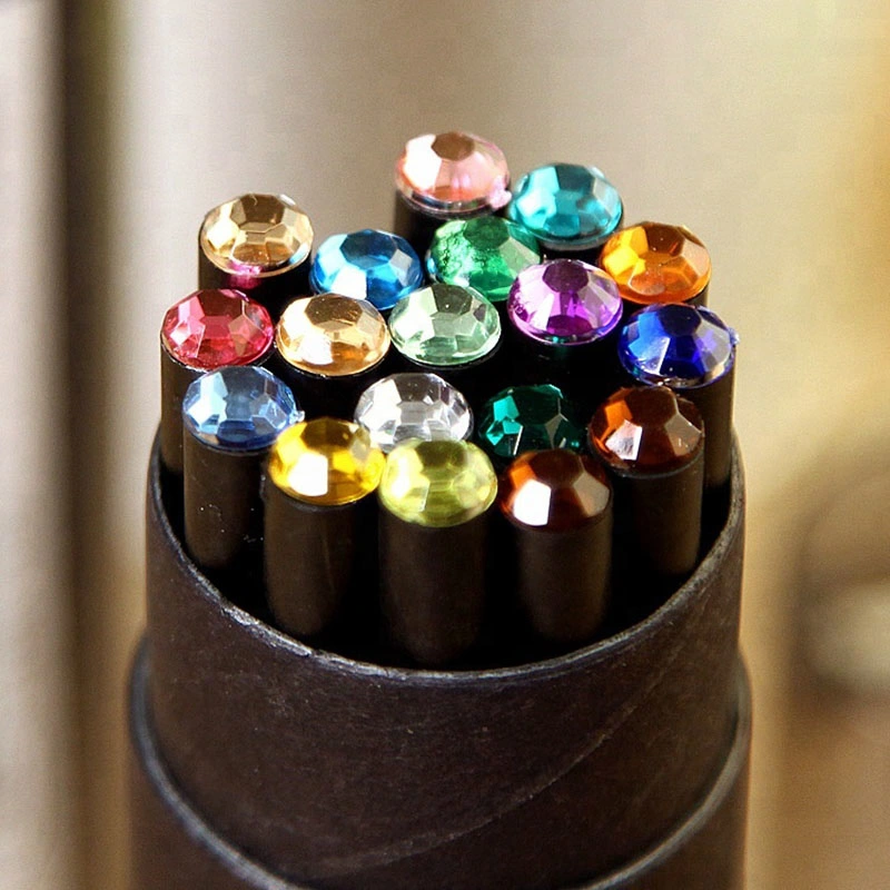 Crystal NOIR DIAMANT Crayon, crayon de bois noir affûté Hb, cadeau promotionnel crayon Bling Bling