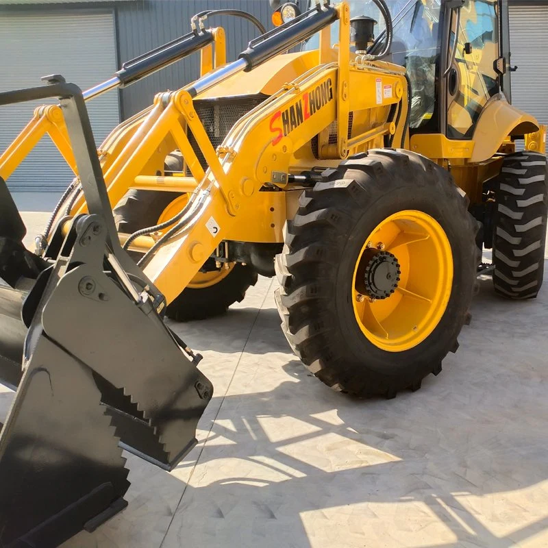 Shanzhong Brand 8 Ton 9 Ton 10 Ton Wheel Backhoe Loaders Excavator Product with Luxury High-End Version, 4X4 and Hydraulic Sideshift