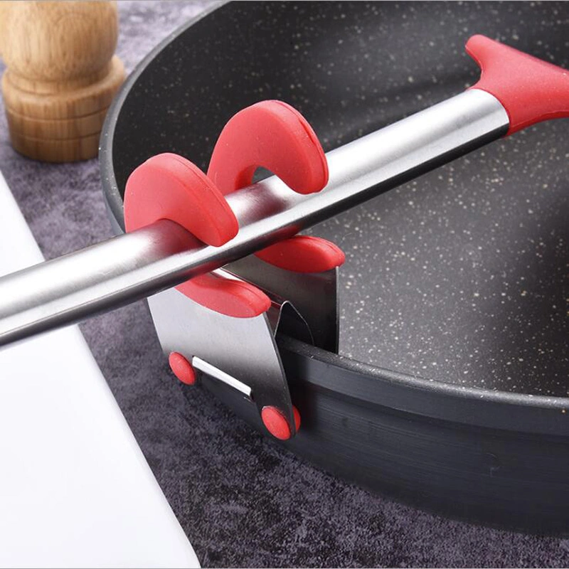 Pot Clip Spoon Holder, 1PC Stainless Steel Pan Edge Clip Utensil Pot Clip Spoon Rest Soup Pot Fixed Clamp Kitchen Gadget Tool Esg12002