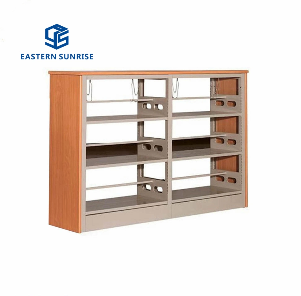 Solid and Durable Steel-Wood Bookshelf for Library Office Furniture