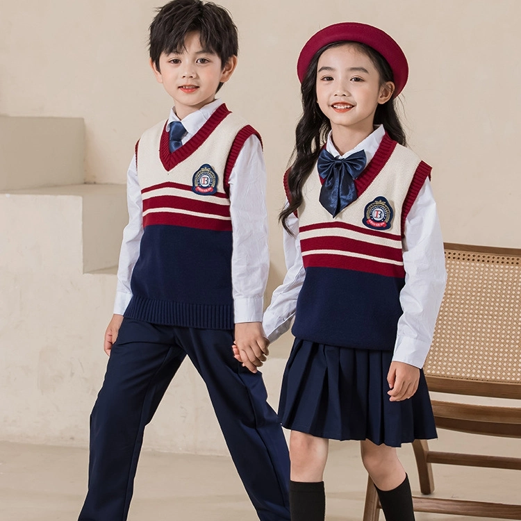 Wholesale Hot Sale Children's Knitted Sweater Vest Dress Pants Sets