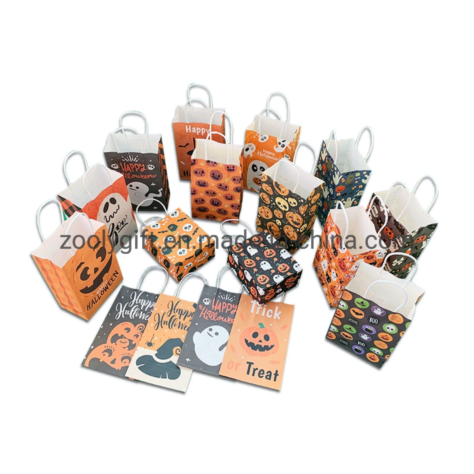 Customized Halloween Gift Packaging Bag Candy Tote Bag Paper Product Printing Tote Bag