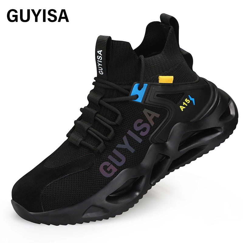 Guyisa Brand Professional Protective Lightweight Rubber Plastic Sole Breathable Upper Steel Toe Men's Guyisa Safety Shoe