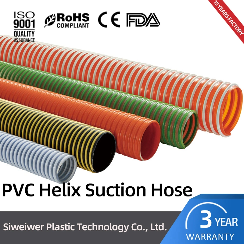 Colorful 10/12 Inch High Temperature PVC Helix Suction Hose Pipe