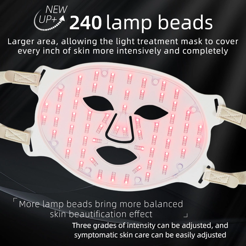 Cuidados da pele 4in1Colours silicone Vermelho LED Terapia de luz uso diário Máscara facial