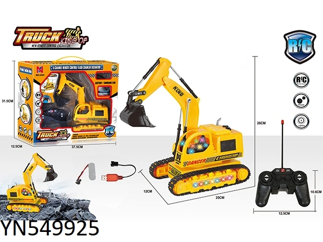 360&deg; Degree Rotate 5 Channel Remote Control Excavator Toy