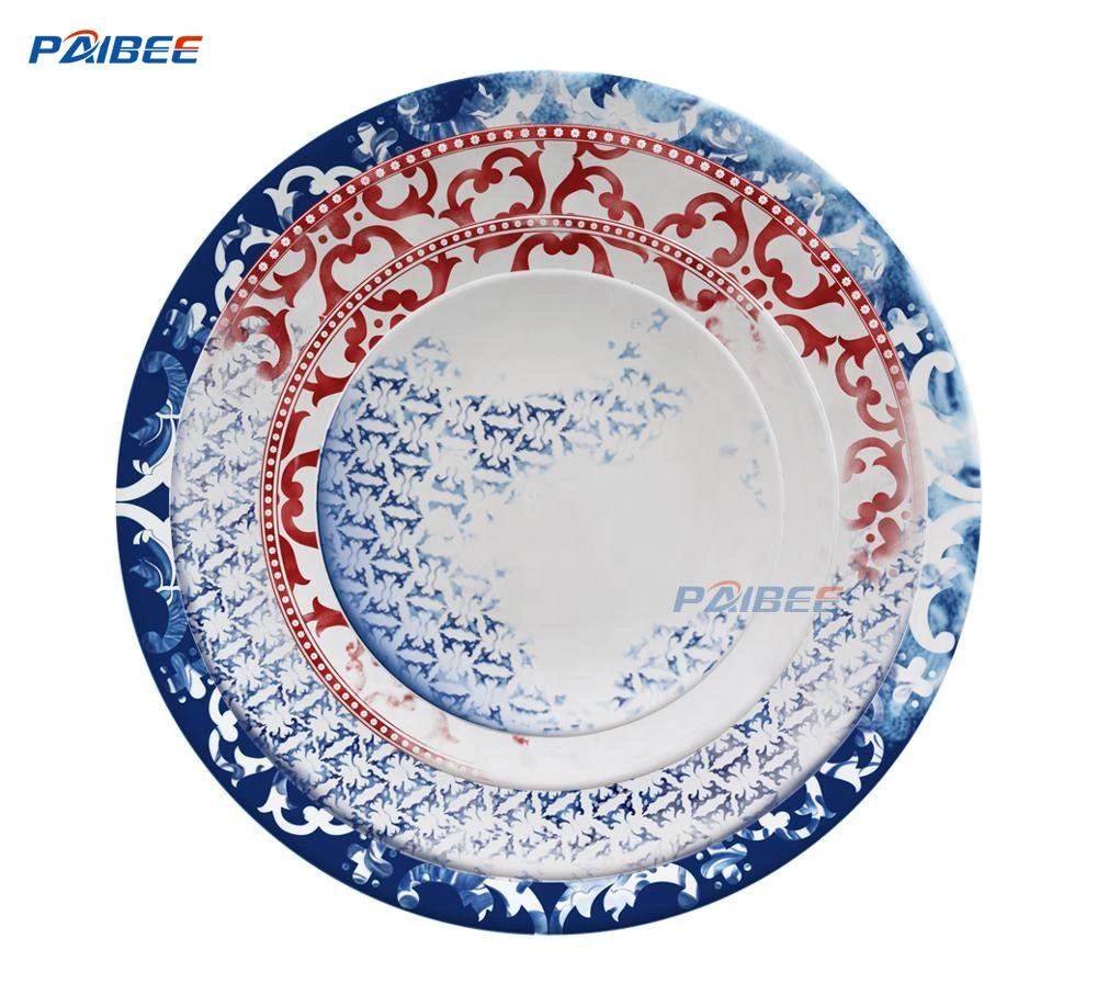 Paibee Porcelain Plate Set Dinnerware Set Dinner Plate Home Plate Kitchenware Set Restaurant Plate