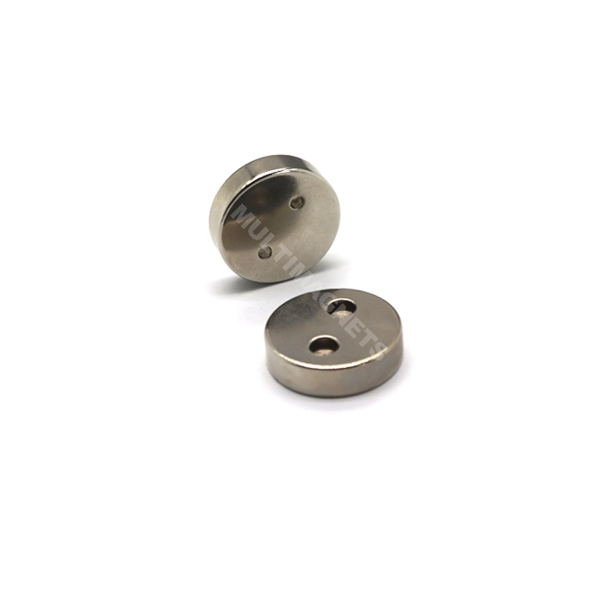 Special Shape Round Rare Earth Magnet with Two Countersunk Holes