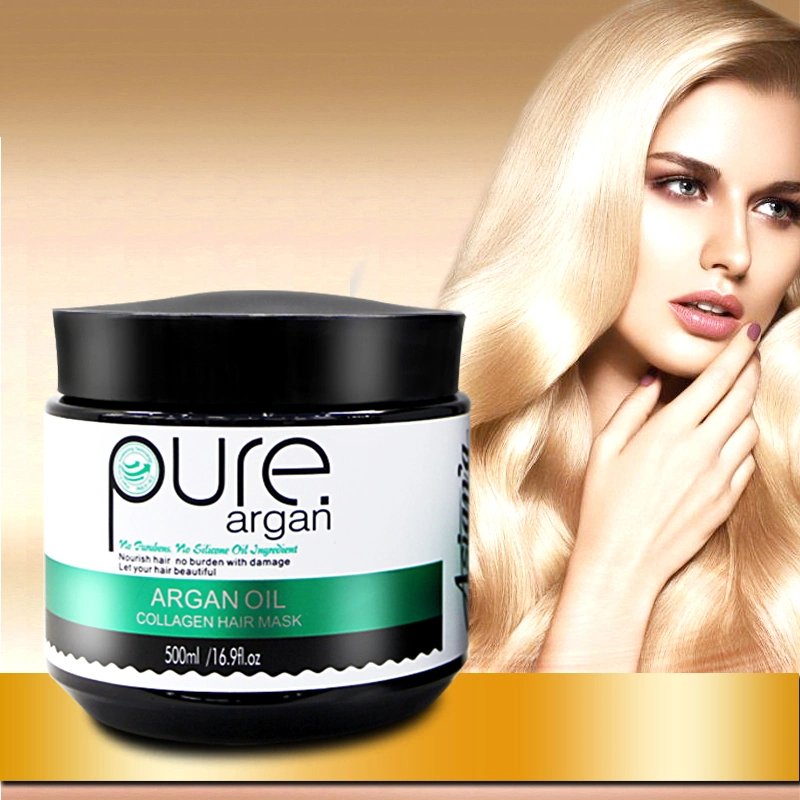 Pure huile d'argan au Maroc de la kératine des cheveux Soins des cheveux de collagène masque Masque