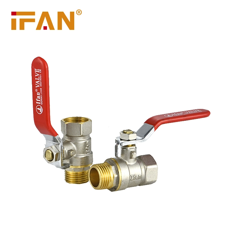 Ifan High quality/High cost performance  Accept OEM Double Color Water Brass Gate Ball Valve Price Male Thread Valve