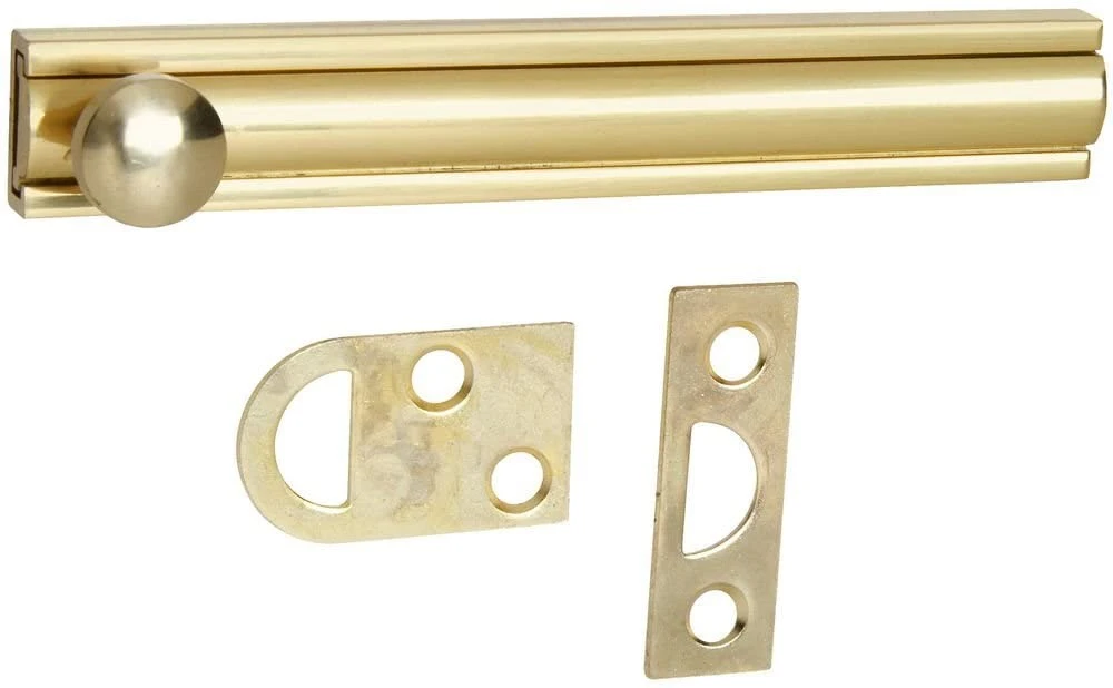 Door Hardware Flush Bolt Solid Brass Black Satin Nickel