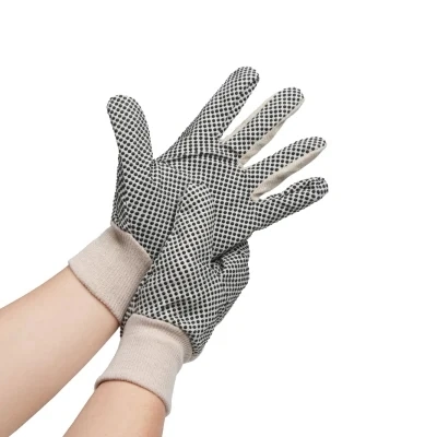Перчатки из холста материал ПВХ пунктирный холст Great Grip эластичный трикотаж Рабочие перчатки для сада запястья