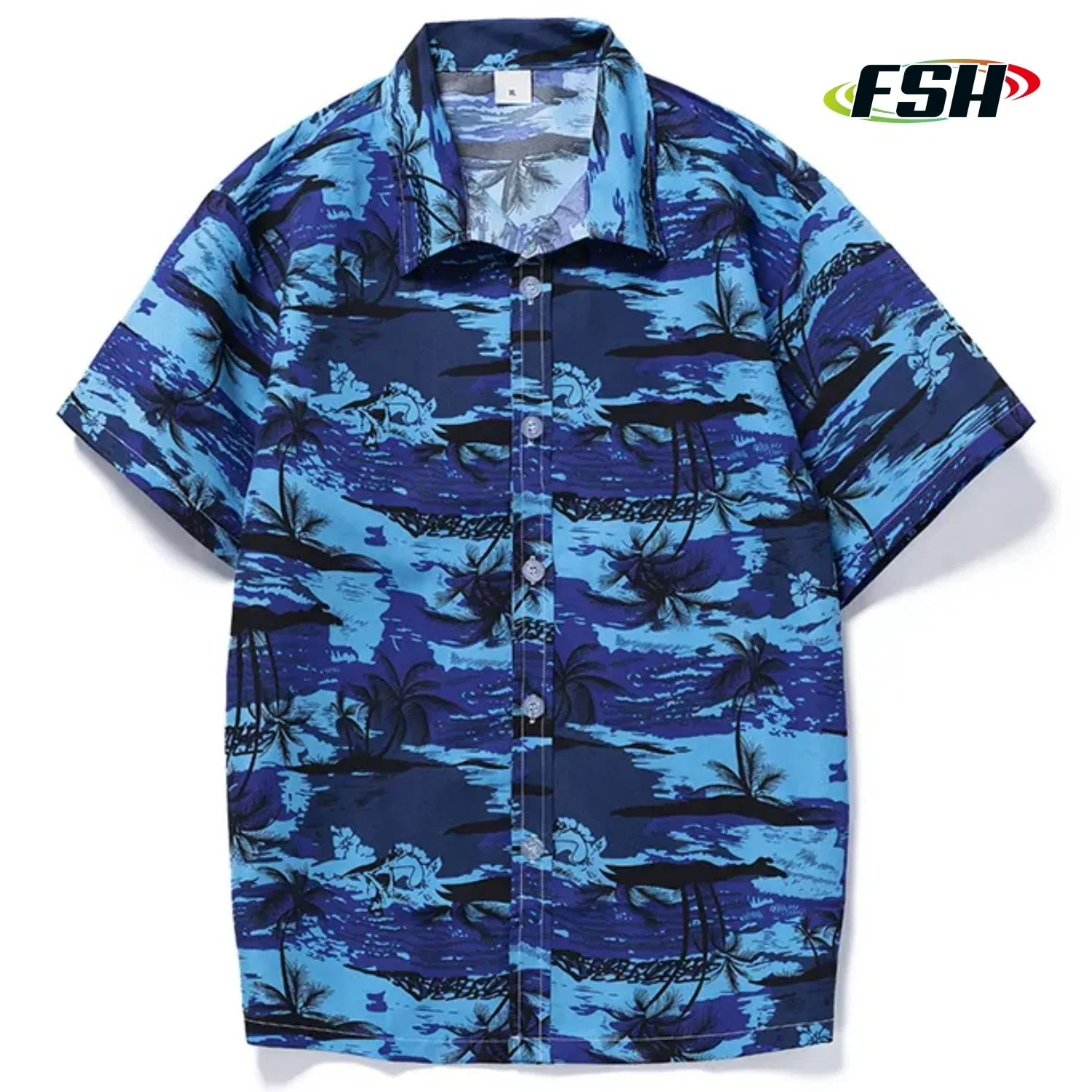 Wholesale/Supplier Custom Printed Beach Holiday Quick Dry Polyester Button Down Hawaiian Shirt