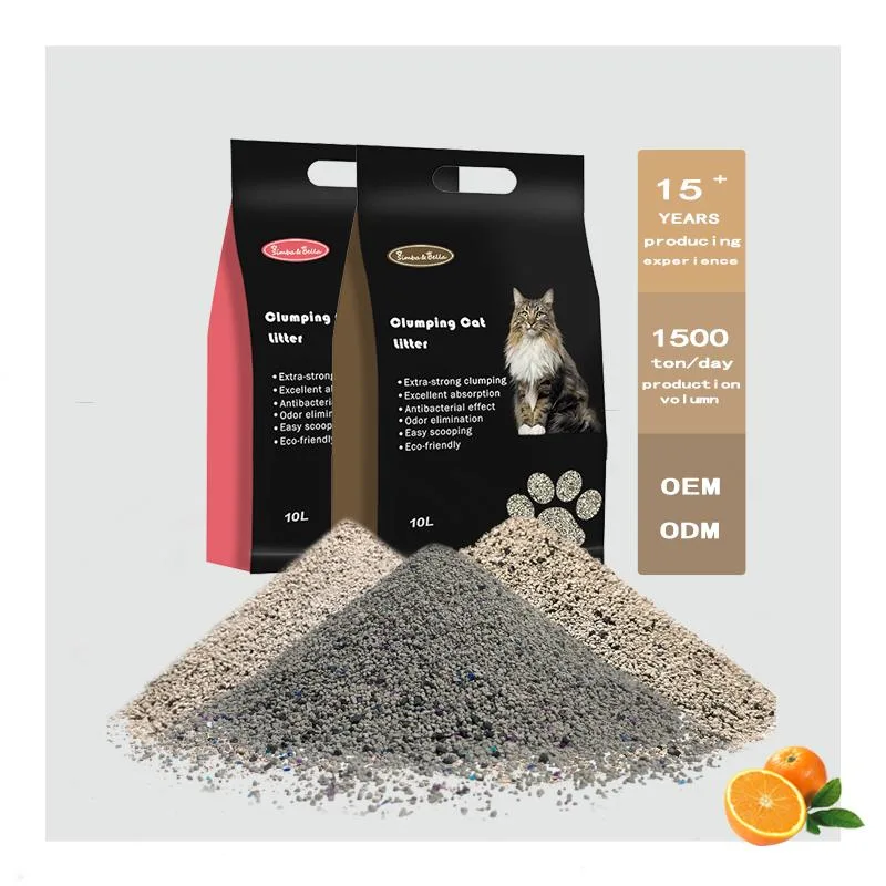 High quality/High cost performance  100% Natural Bentonite Super Clumping Cat Litter Sand Chemical-Freel Cat Product