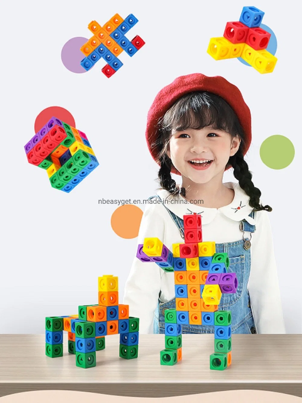 Mathlink Cube Activity Set Learning Resources Math Blocks Cube Educational Brinquedos para melhorar as habilidades de matemática iniciais Montessori STEM Esg17665