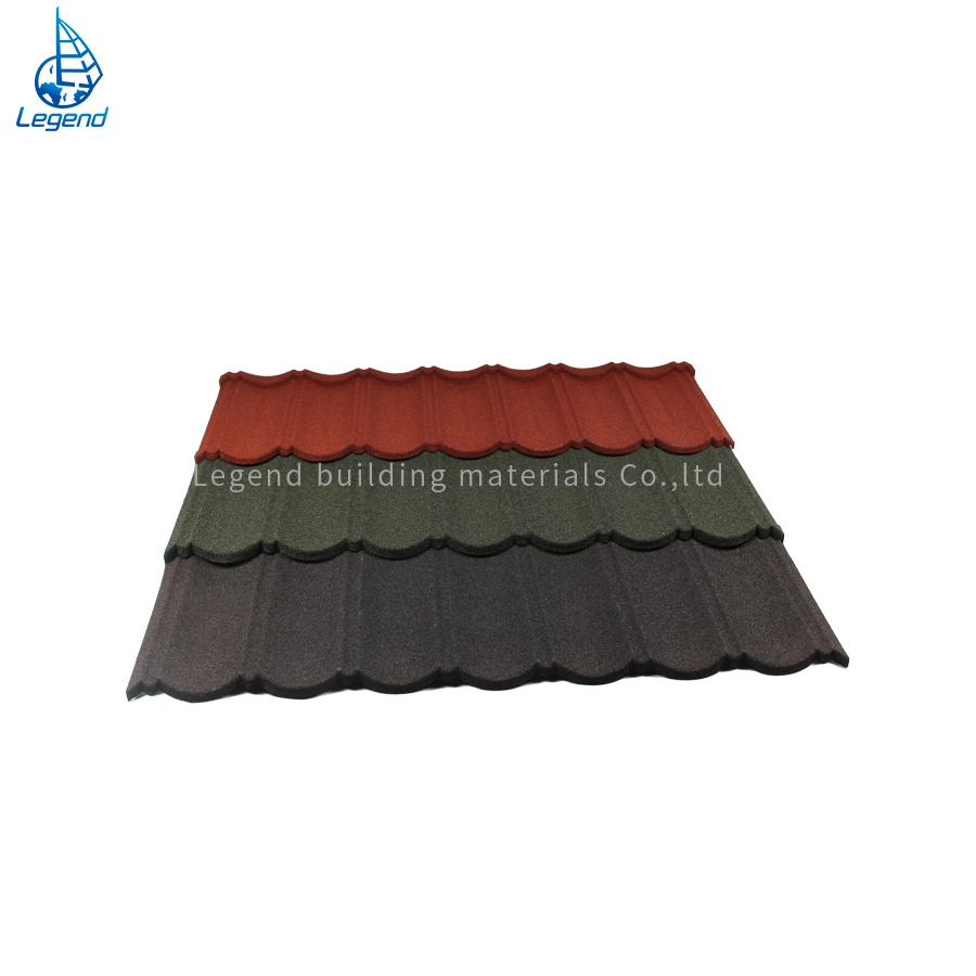 Color Stone Coating Metal Construction Materials Steel Plate Roofing Sheet Roof Tile Weight 2.7kg