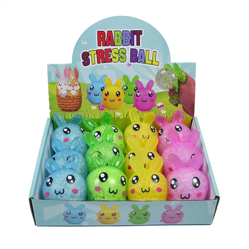 Easter Cute TPR Water Bead Squeeze Rabbit Toys Squishy Bunny Soft Stress Ball for Kids