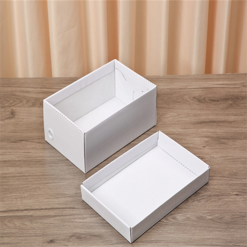 Caixa de sapatos Carton Flap Kraft Paper Storage Carton Men and Sapatilhas de desporto para mulher Embalagem Box Spot Printing