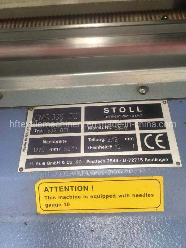 Stoll Flat Bed Knitting Machine Cms 330tc E7 E10 E12 St168 Year 2003 2004 Single Gauge Pure Gauge Sweater Machine