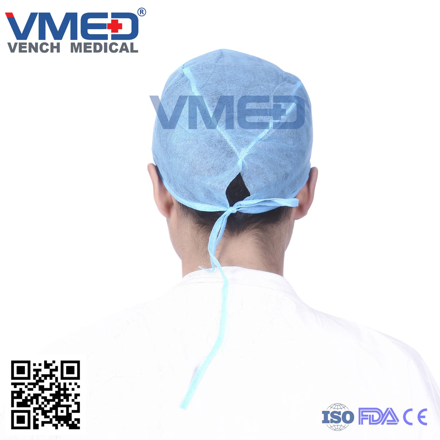 Nonwoven Surgical Cap with Easy Tie/ Elastic Band/ Doctor/Medical/ Bouffant/ Clip/ Mob Cap